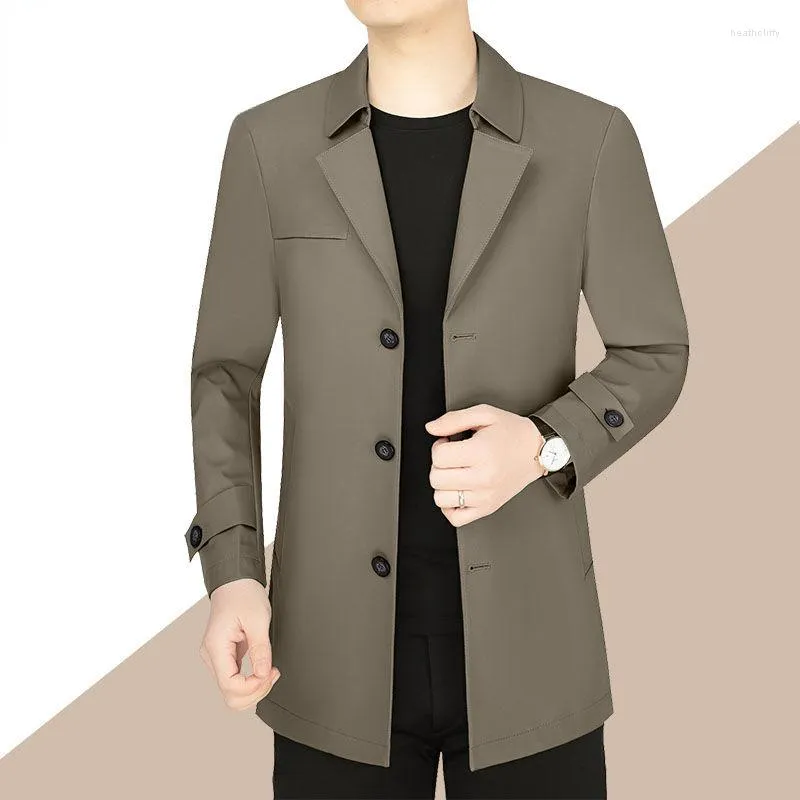 Hommes Trench Manteaux Manteau Pour Hommes Haut De Gamme Automne Et Hiver Mince Pardessus High Street Japon Style Longues Vestes De Mode Vêtements W93