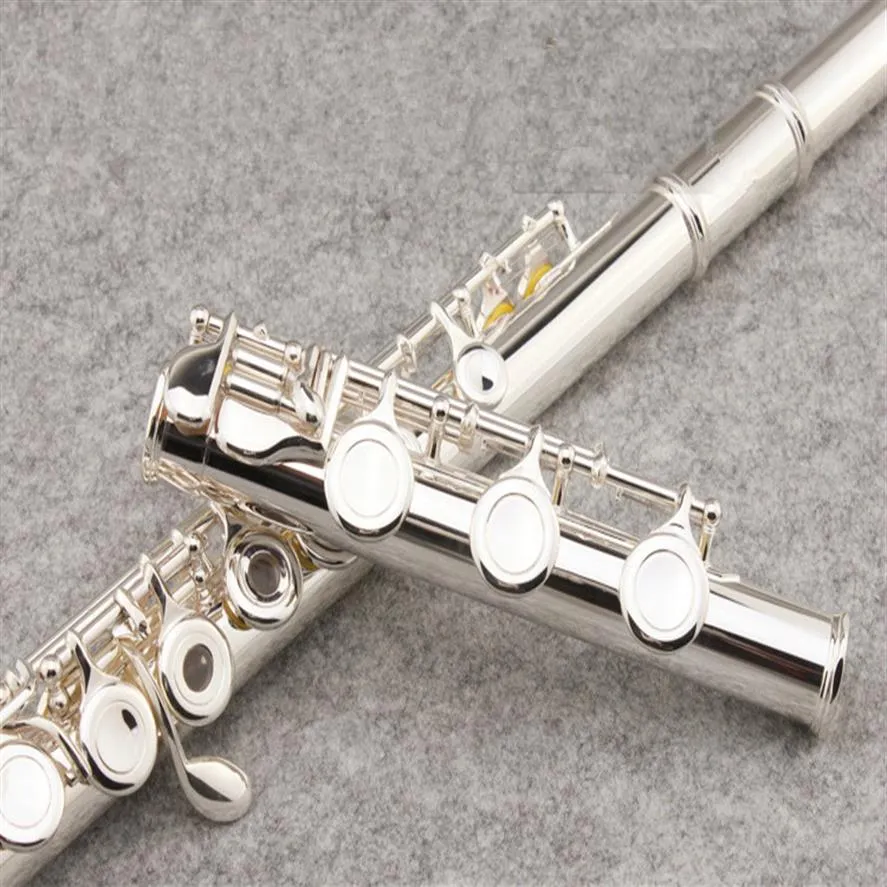 Professional SUZUKI 17 Holes Open Flute C Tone Flute High Quality Cupronickel Silver Plated Musical Instruments with E Key Case311v