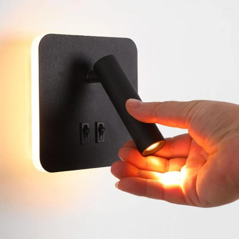 Lampa ścienna Thrisdar Regulowane reflektor LED z tłem światła kinkiet śluzowy