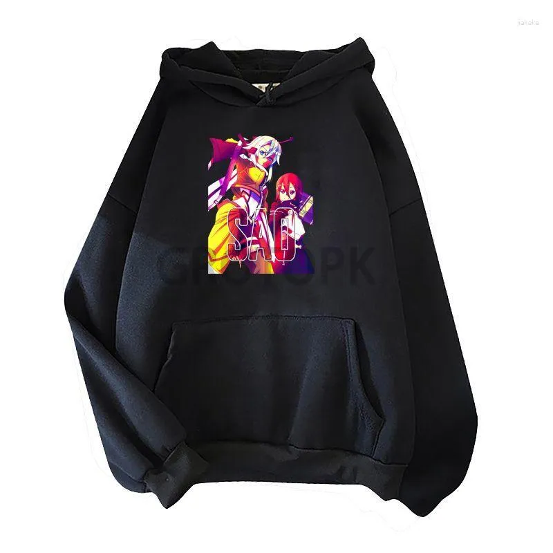 Erkek Hoodies Sword Art Online Büyük Boy Hoodie Anime Sıradan Giyim Uzun Kollu Kazak Cep Sweatshirt ve Kadın Kış Gömlek