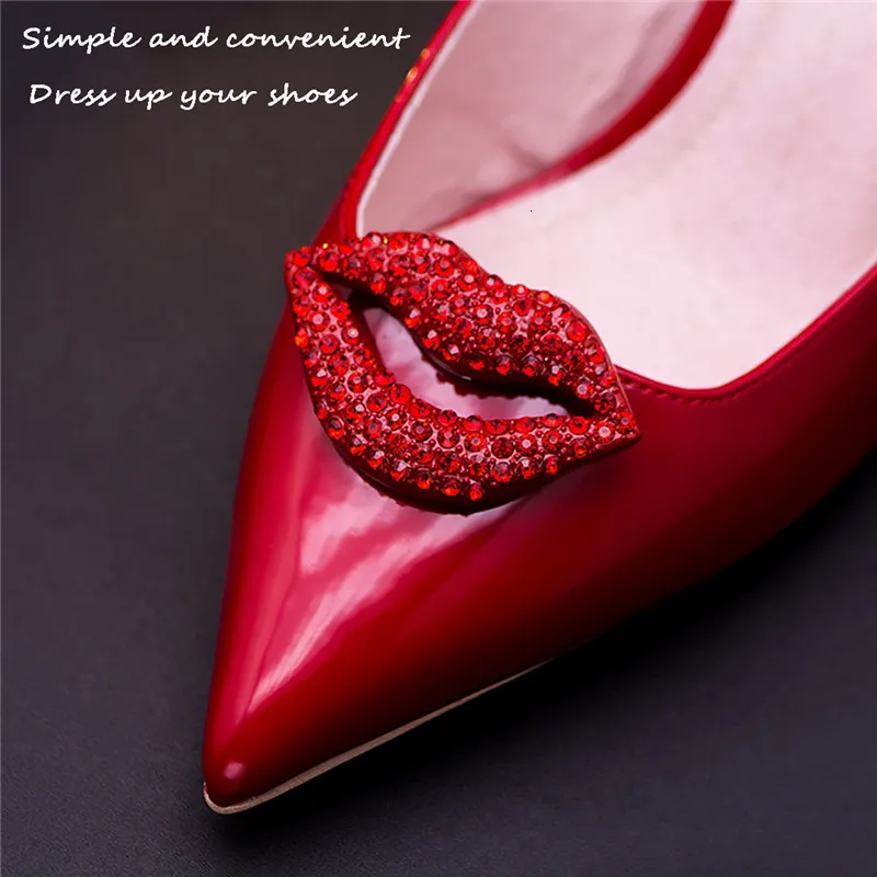 Shoe Parts Accessories Classic Red Lips Shoe Clips Detachable