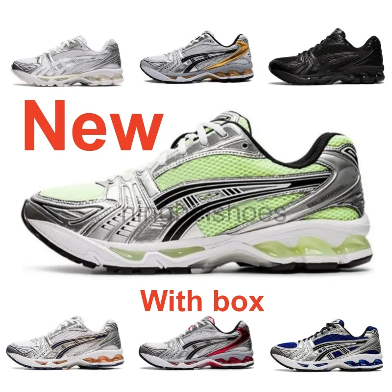 Designer Casual Running Shoes Gel Kayano14 Trainers Leather Black Red Green White Silver Low Top Retro Athletic Men Women Trainers Outdoor Sports Sneakers With Box