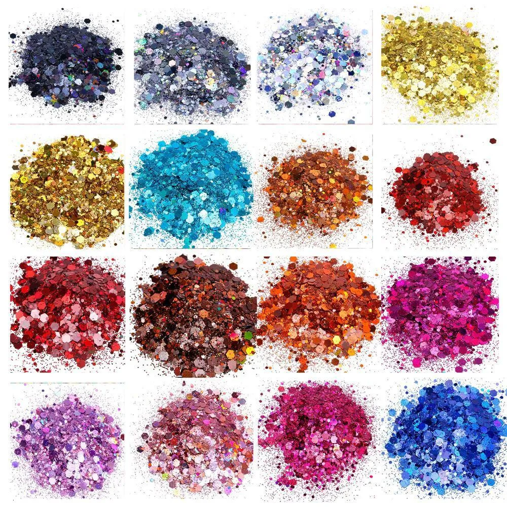 Nail Glitter 1kg Pack Holographic Bulk Glitters Powder Powder Blitter for Crafts Rainbow Blk Glitter Worders Polish Loose 1000g 230729
