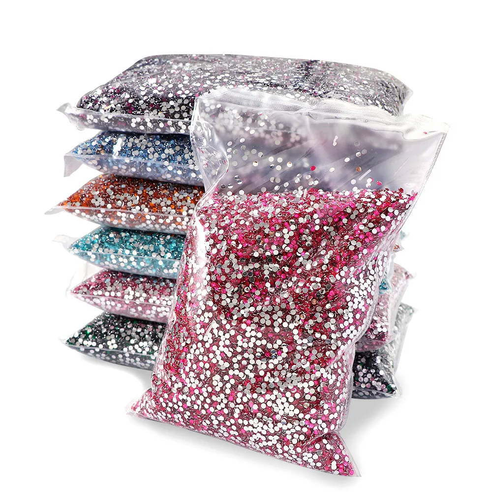 Décorations Nail Art 30000 pcs 5mm Multicolore Cristal Clair AB Strass Non Fix Flatback Rond Résine Strass Pierre DIY Nail Art Décoration 230729