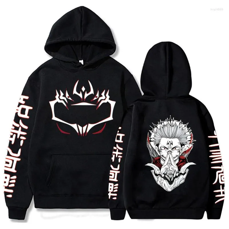 Hommes Hoodies Drôle Jujutsu Kaisen À Manches Longues Casual Cool Anime Ryomen Sukuna Imprimé Hommes Femmes Harajuku Sweat Vêtements Sudaderas