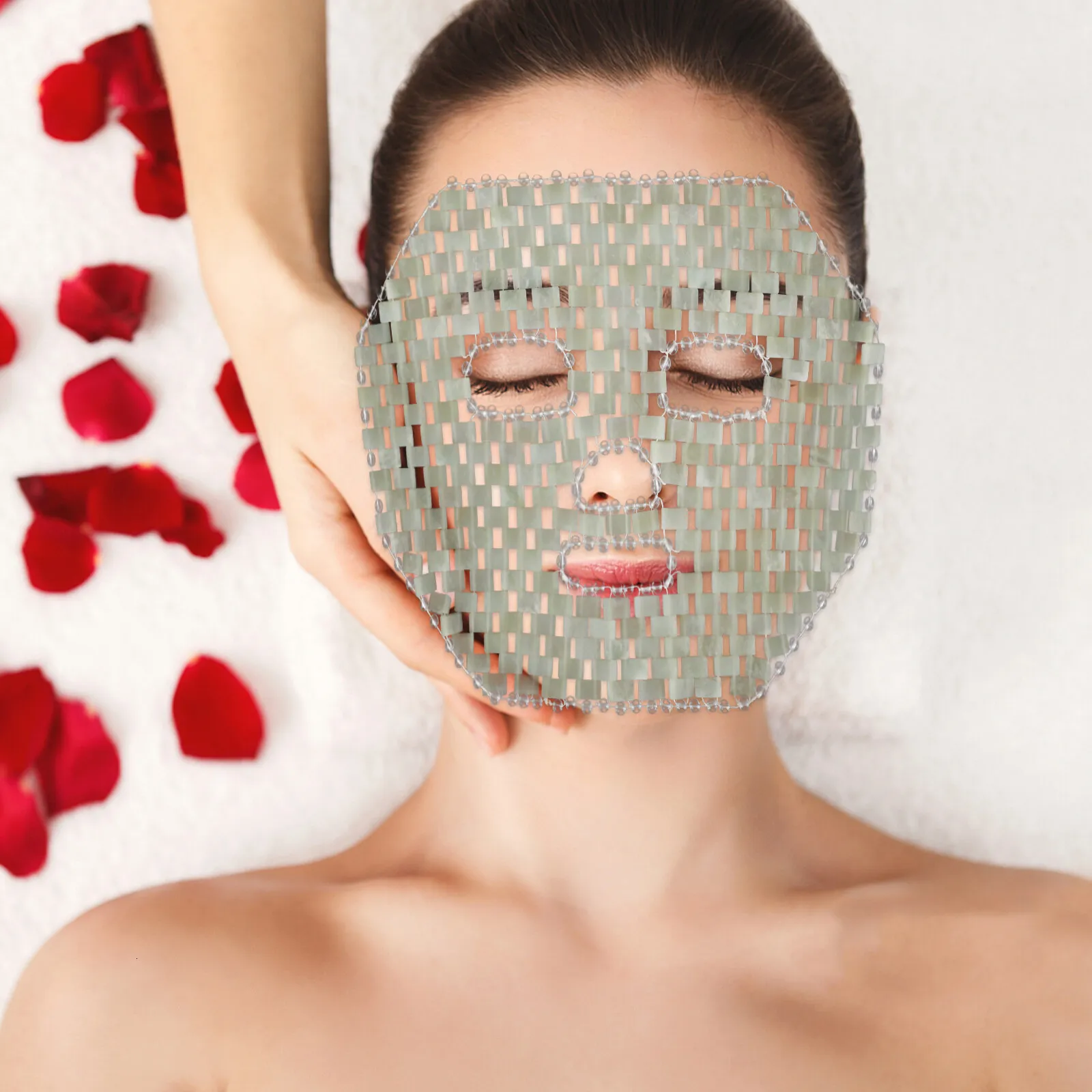 Masque Yeux En Véritable Jade 100% Naturel - Thérapie Chaud/Froid, Anti-Cernes, Migraines, Relaxation Profonde