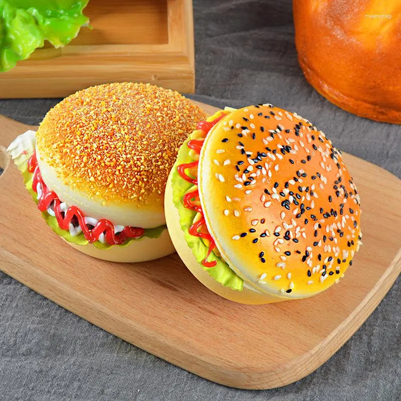 Decorative Flowers Artificial Hamburger Simulation Fried Chicken French Fries Model Decoration For Store Home Kitchen Fake Bread Po Props