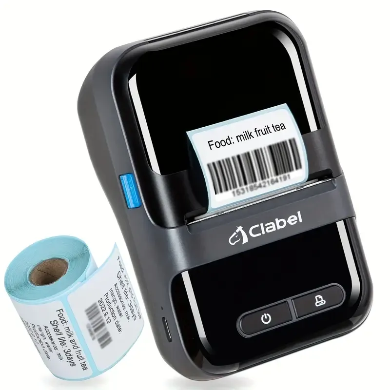 Boost Your Business with CLABEL 220B Portable Barcode Printer - Compatible with Android & iOS Systems for Retail & QR Codes