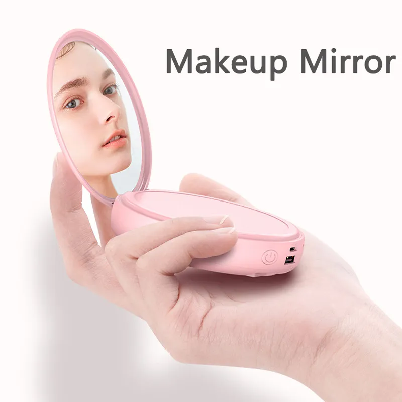 20000 mini maniaku makijażu zasilania lustro przenośna ładowarka iPhone 14 13 Samsung Zewnętrzna ładowarka z kablowym zasilaniem