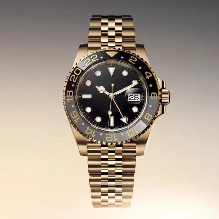 2023 New Men Gmt Watch Classic Black Grey Ceramic Watch Designer Fashion 126718 Black Dial Top Качественный автоматический механический 3285 Движение 18K модное браслет