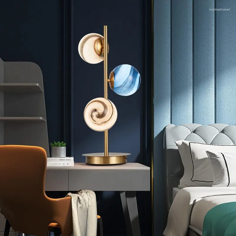 Lampes de table nordique planète lampe luxe créatif salon salle à manger chambre d'enfants errant terre LED bureau liseuse