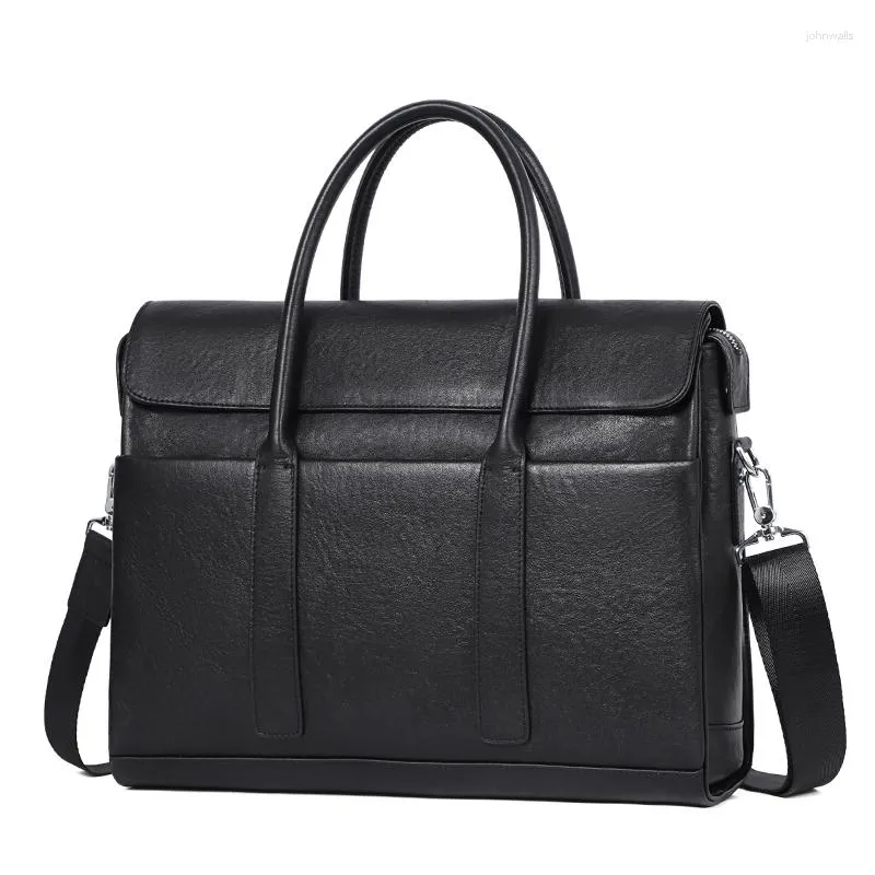 Aktentaschen Herrenhandtasche aus echtem Leder, Business-Aktentasche, erste Schicht, Rindsleder, Schultertasche, Laptoptasche, Reise, Arbeit, Herren-Tragetaschen