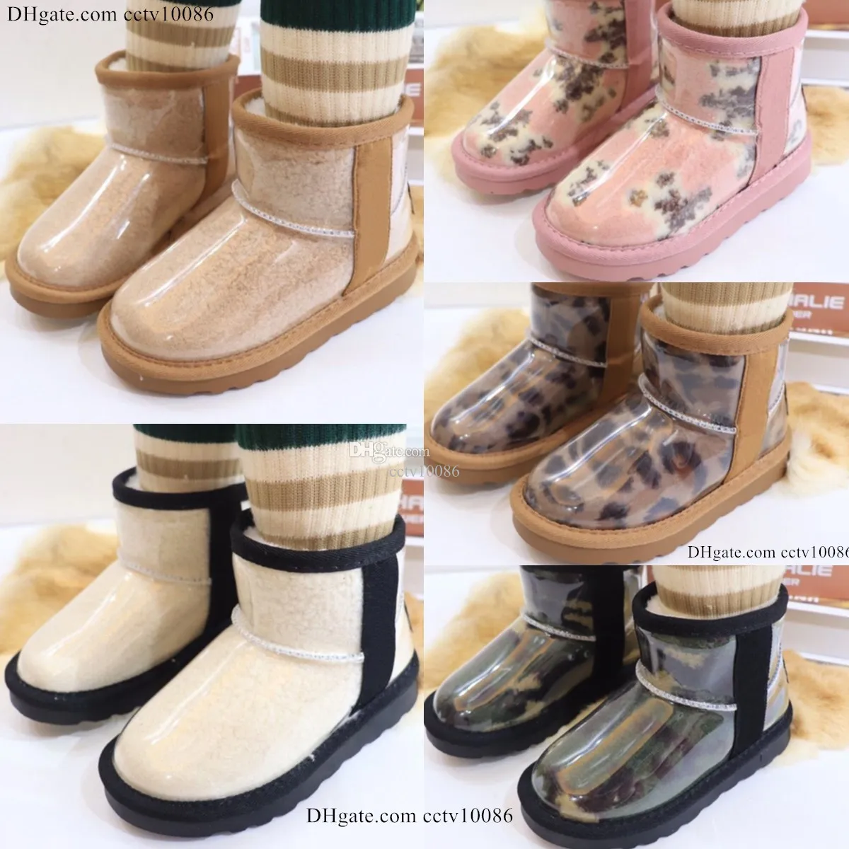 Australia Classic Mini Boots Clear Kids uggi Shoes Girls designer Jelly Toddler ug baby Children winter Snow Boot kid youth sneaker wggs shoe Natural g5Ea#