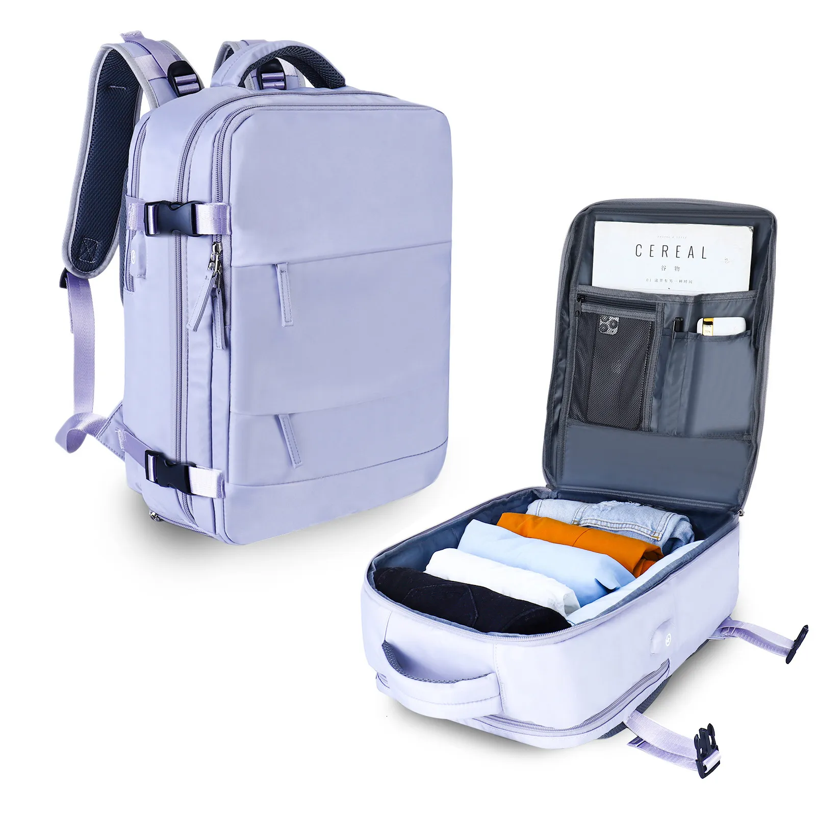 Mochila escolar mochila de viagem avião grande capacidade multifuncional bagagem leve à prova d'água feminina casual notebook mochilas 230729