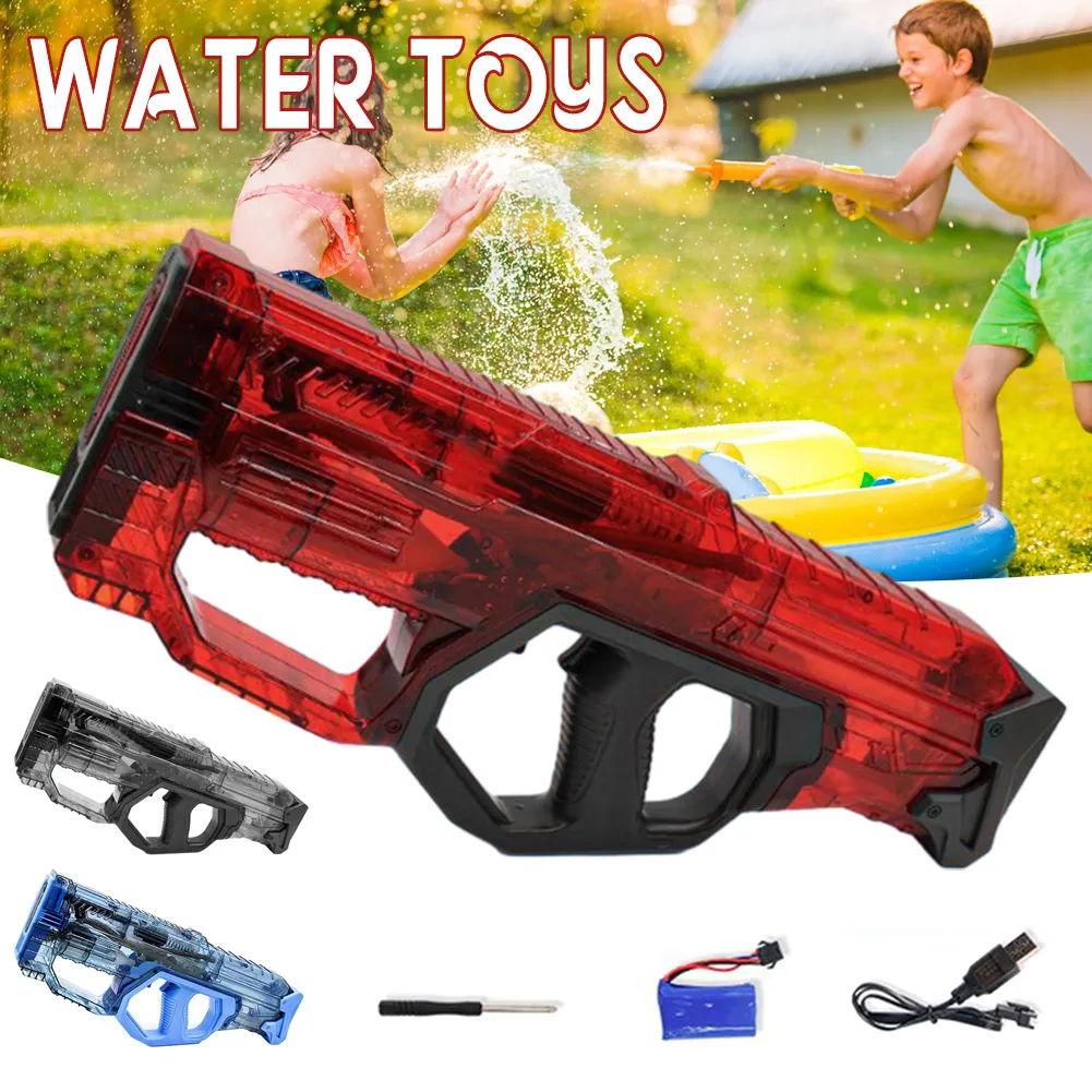 Gun Toys Portable Electric Water Suction Squirts Toy Summer Strongest Fight for Pool Outdoor Beach 230729