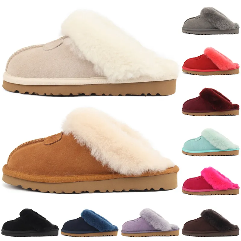 Australien designer skor päls tofflor kvinnor glider sandaler kvinnor vinter snöskor klassisk mini ankel svart kastanj rosa sandal sneakers varm mode tofflare