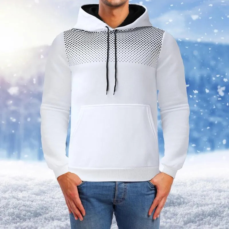 Men's Hoodies Sweater Autumn Winter Hoodie Sweatshirt Sports Fitness Jacket Coat Soft Top Shirt Polka Dot Fall Tops Basic Sweats