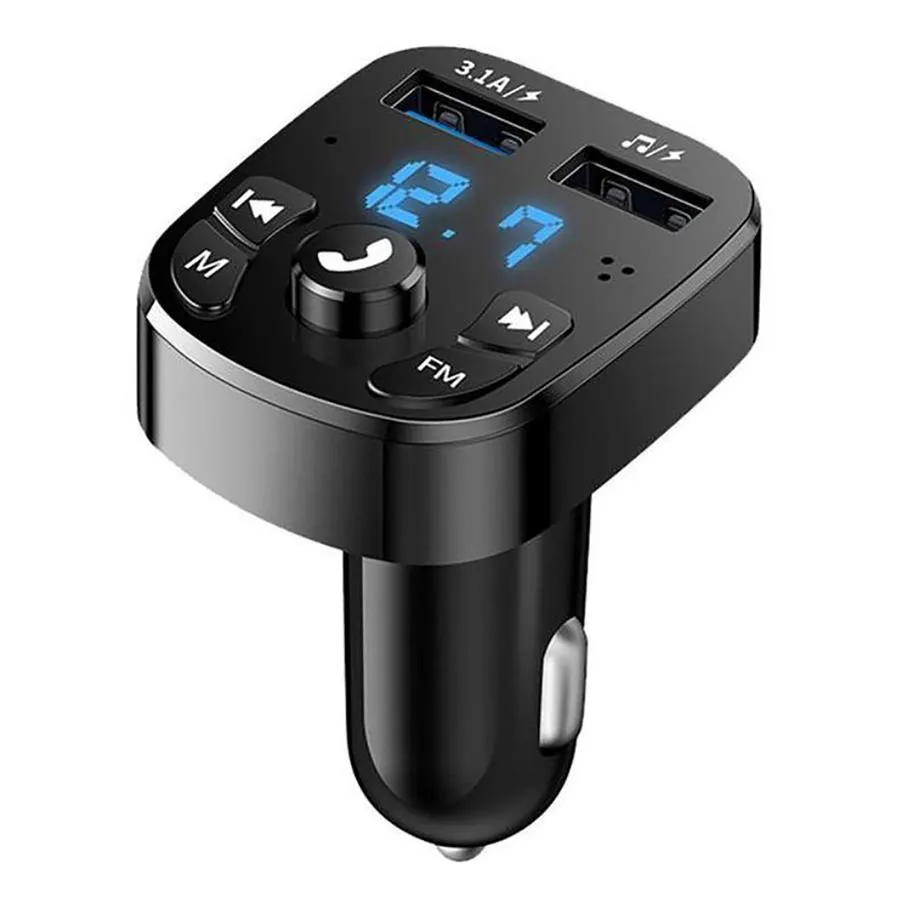 Kit d'accessoires de voiture sans fil Blue tooth Hands Transmetteur Fm Player Double chargeur USB Bluetooth Hands- Car-Mp3-Player258O