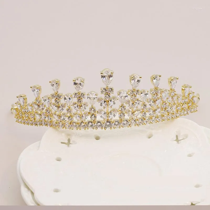 Clip per capelli myfeivo zirconia piena zirconia di lusso principessa corona matrice nuziale tiara accessori per gioielli HQ1945