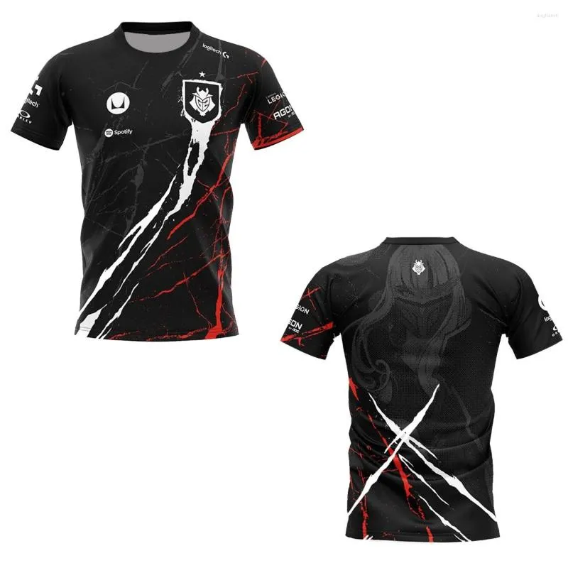 Men's T Shirts 2023 Esports Competition G2 Jersey Children's Sports Boys Breathing Round Neck Shirt Short Sleeve T-shirt