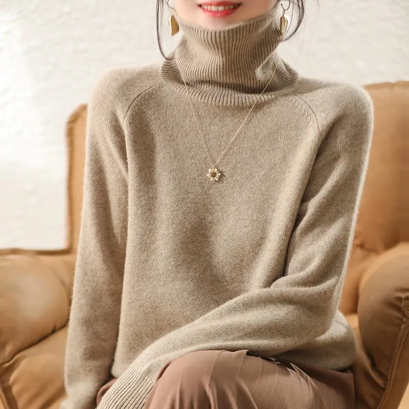 Women's Sweaters 2023 Winter Women Sweater Wool Knitted Pullovers Long Sleeve Thicken Female Turtleneck Solid Color Loose Warm Jumper