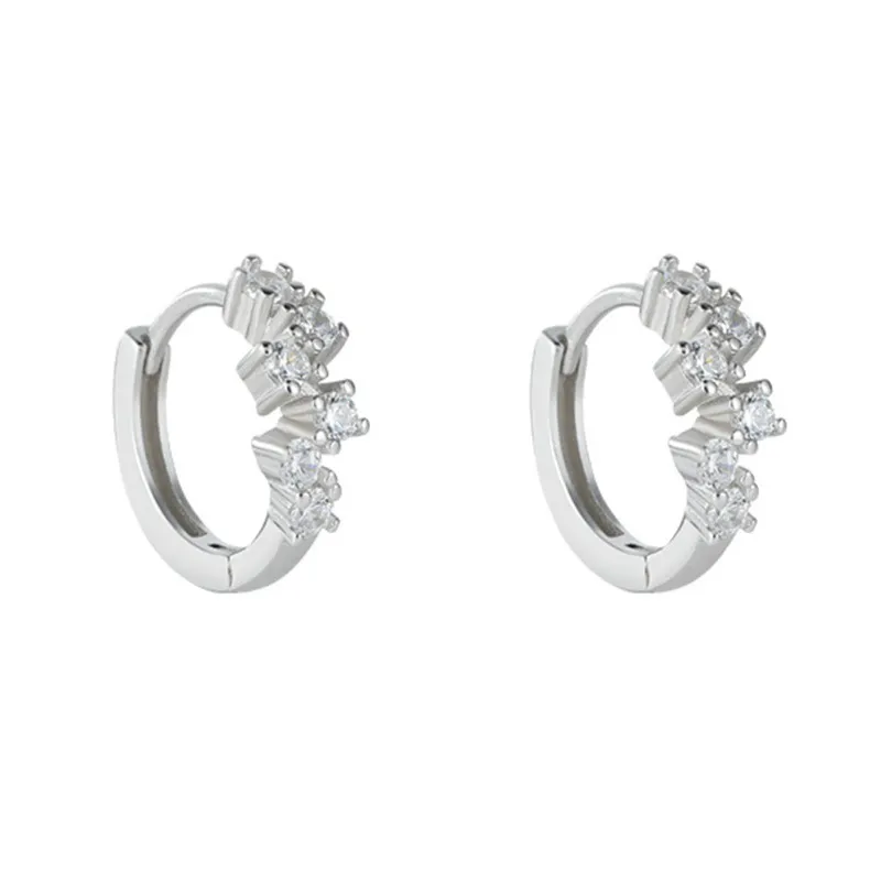 Kvinnor Fashion Small Hoop Huggies örhängen Luxury Cubic Zirconia Statement Unisex Earring