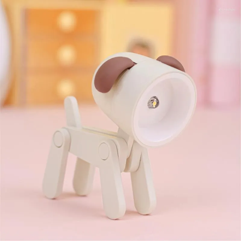 Veilleuses LED lampe de table mignon chien de compagnie cerf lumière Mini Ins étudiant cadeau enfants chambre salon décor protection des yeux