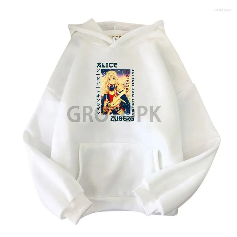 Erkek Hoodies Sword Art Online Retro Punk Ani Kazak Cep Tasarımı Sıcak Polar Kış Uzun Kollu Gömlek