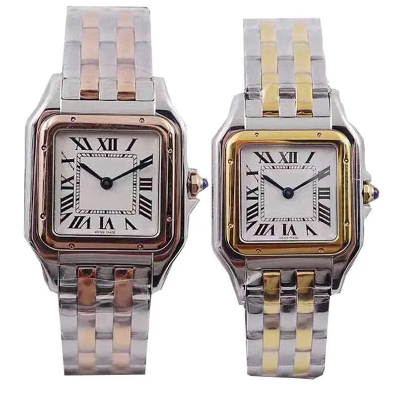 montre femme montres de marque panthere 22 27mm mouvement à quartz or rose or couleur argent saphir montre de sport étanche montre-bracelet rectangulaire