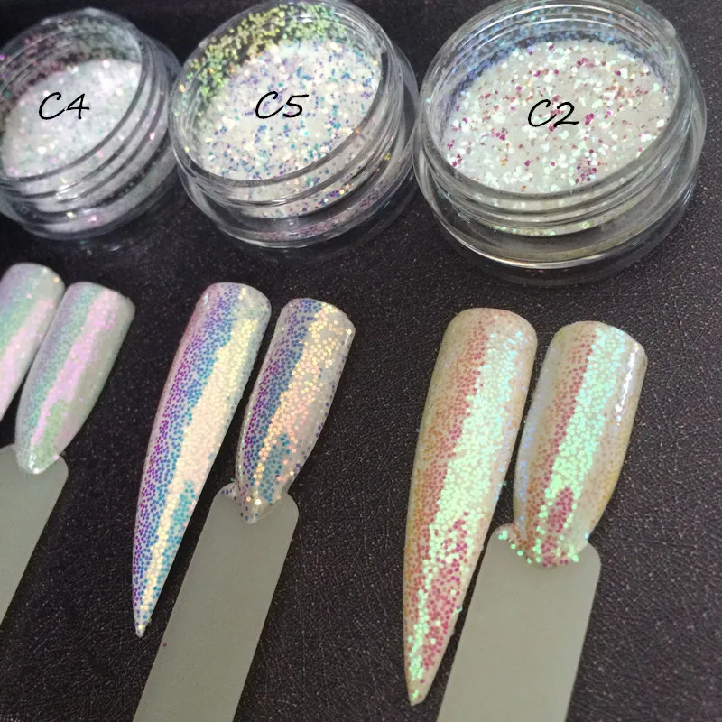 Nail Glitter 3 JarsSet Aurora Glitter Mermaid Unicorn Sequins 3D Nail Art Chrome Pigment Nail Glitter Powder Decoration SUPER SHINING EFFECT 230729