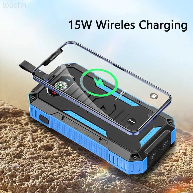 Mobiltelefon Power Banks 50000mAh 22,5W Fast Charge Power Bank Solar Battery Qi Wireless Charger 30000MAH PowerBank för Xiaomi iPhone X Samsung Poverbank L230728