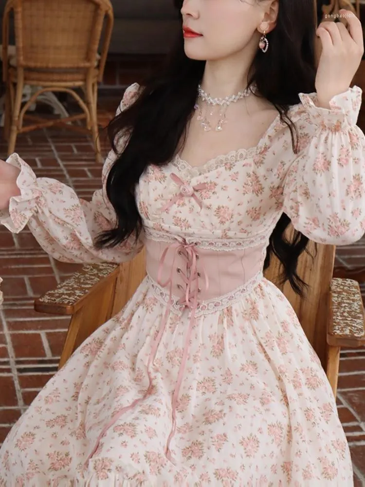 open lace back dress White and Pink Floral Tiered Boho Maxi Dress