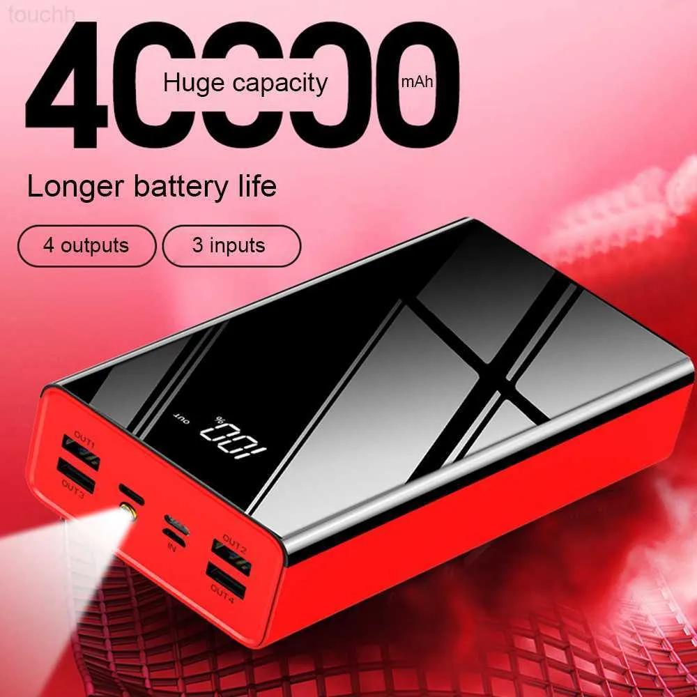 Batería Externa 50000mAh 2.1A Carga Rápida de Power Bank 3 USB y Pantalla  LCD y Linterna LED, Cargador Movil Portátil Powerbank para iPhone Samsung