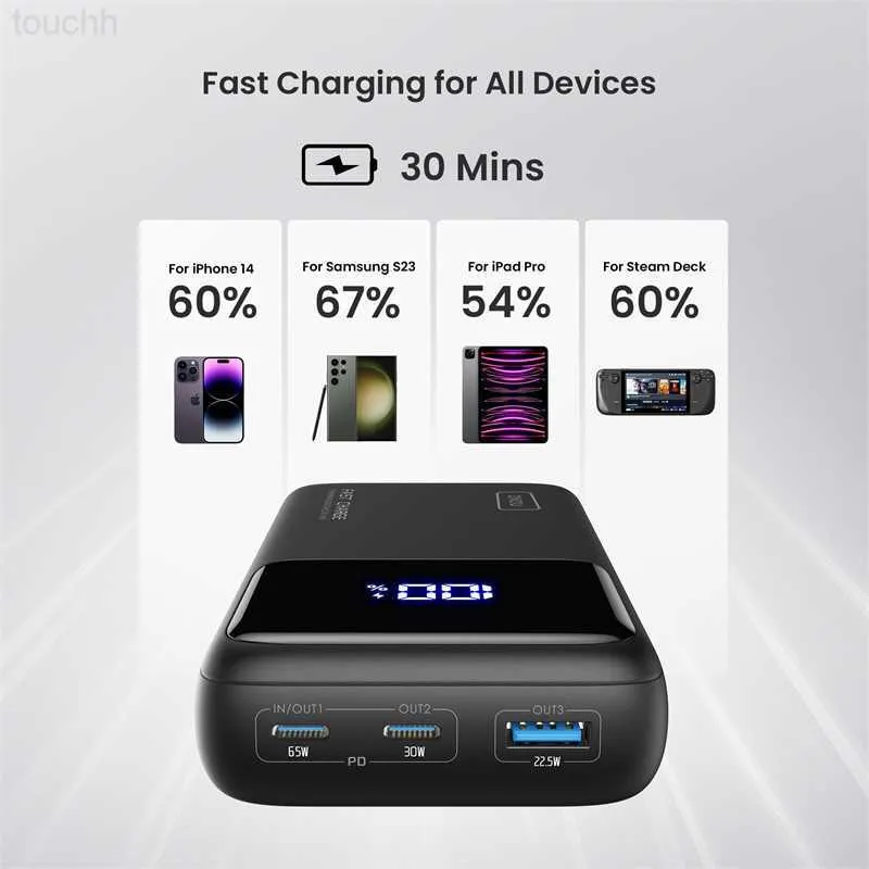 Smart Mobile Power Bank INIU Power Bank 65W 25000mAh Laptop Portable USB C  PD QC Fast Charging 3 Output External Battery Charger For MacBook Dell  Tablet L230824 From Touchh, $27.54