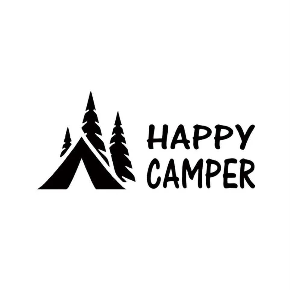 2017 Happy Camper Camping Vinyl Graphics Decs Sticker for Car Truck JDM249I