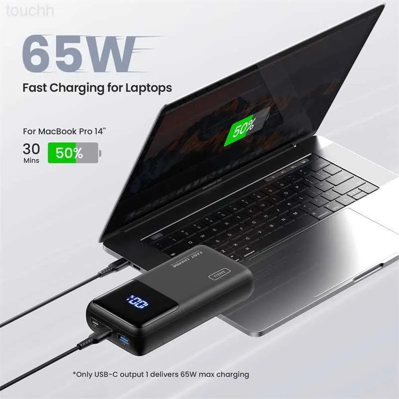 Smart Mobile Power Bank INIU Power Bank 65W 25000mAh Laptop