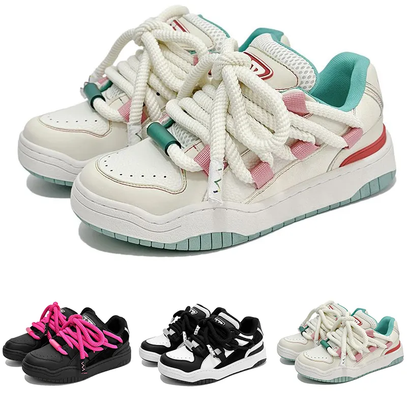 Multicolore designer couple style boulangerie discount chaussures de sport pour homme femme noir rose bleu blanc sport casual sports de plein air sneaker
