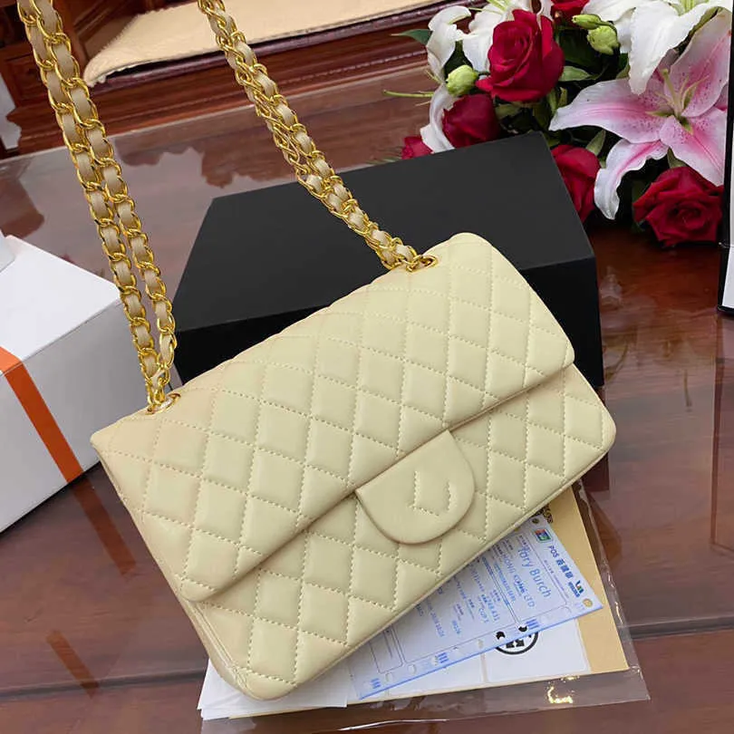 Bolso de diseñador clásico Bolso de mujer de lujo Bolsos de cadena de hombro Celosía de diamante Bolsos cruzados de cuero genuino para mujer Bolsos de dama 9 colores de calidad superior