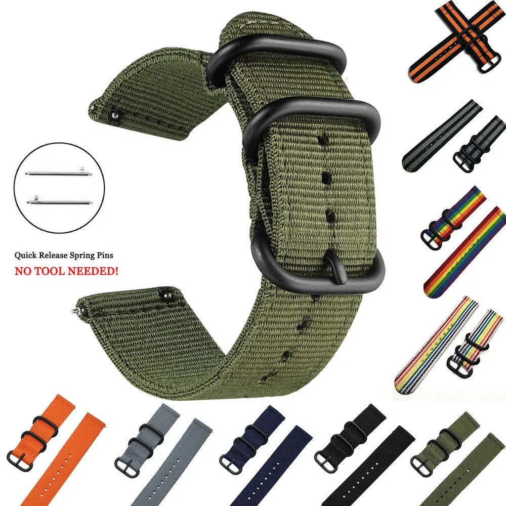 Uhrenarmbänder 18 mm 24 mm 22 mm 20 mm gewebtes Nylon-Uhren-Sportarmband für Galaxy 4 5 Gear S3 Classic Active 12 für Amazfit Stoffband 230729