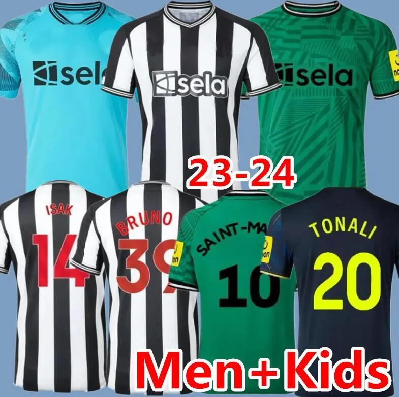 23 24 TONALI NewCasTLeS UnITeDS maglie da calcio Kids Kit 2023 2024 BRUNO G. WILSON SAINT ISAK Maglia da calcio Portiere in trasferta Terzo set PAPA