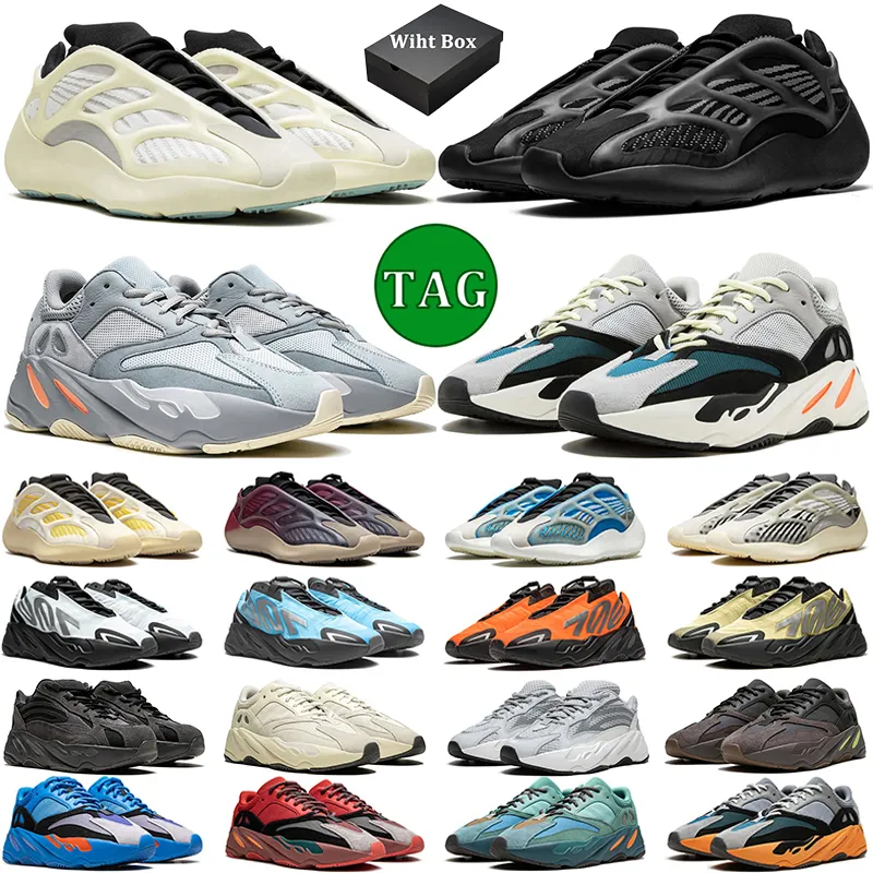 2024 con scarpe casual designer di scatole uomini da donna 700 v3 sneakers Azael aah dissolvenza inerzia inerzia grigio grigio hi-risolulo rosso blu vanta mauve da uomo addestratori per esterni sportivi 46