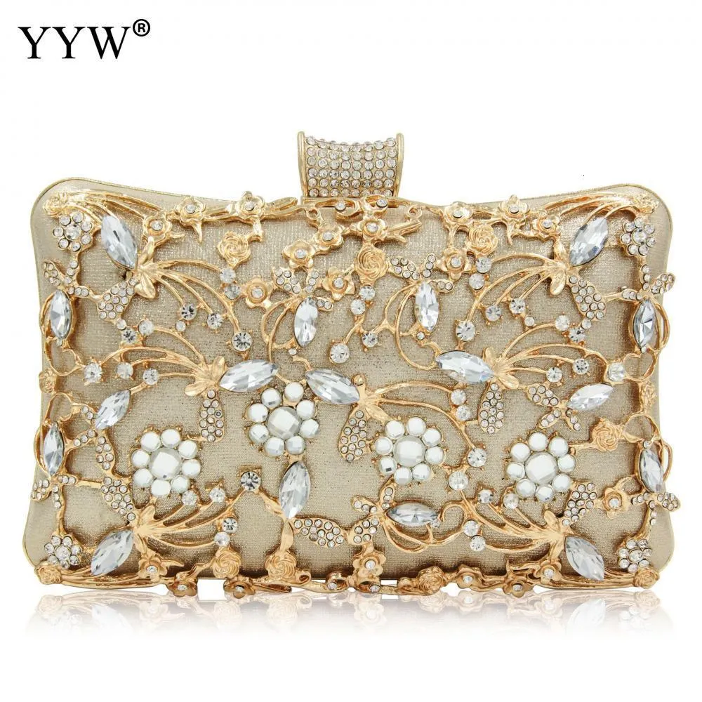 Kvällspåsar Clutch Bag Party Wedding Crystal Clutches Purse Crossbody for Women Luxury Chain Shoulder With SAC 230729