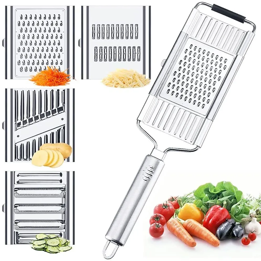 Fruit Vegetable Tools 4 in 1 Slicer Shredder Grater Cutter Manual Carrot Potato With Handle Multi Purpose Home Kitchen 230729
