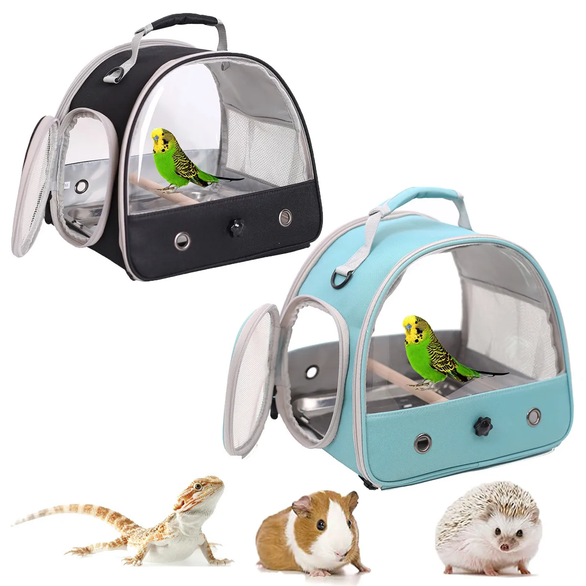 Cages à oiseaux Portable clair perroquet Cage de Transport respirant sac de voyage petit animal accès fenêtre pliable extérieur 230729