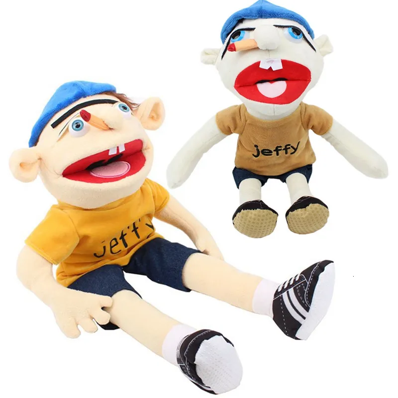 Puppets 38-58cm Jeffy Boy Hand Puppet Plush Toy Soft Fyllda plyschdockor Jul födelsedagspresent till barn 230729