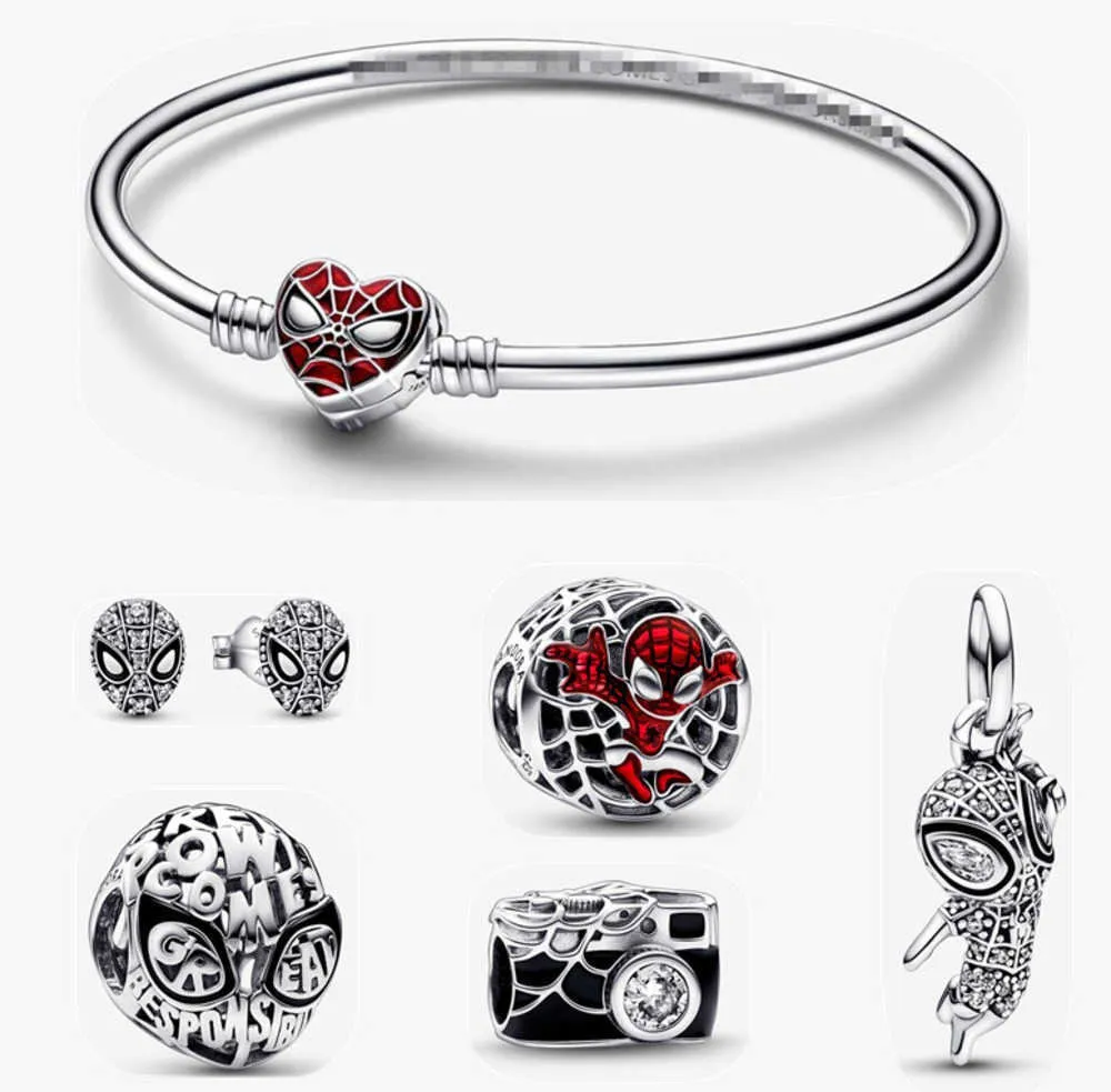 Araña Colgante encanto Pulsera DIY ajuste Pandora estilo Pendientes Brazalete Cuentas Diseñador Joyería