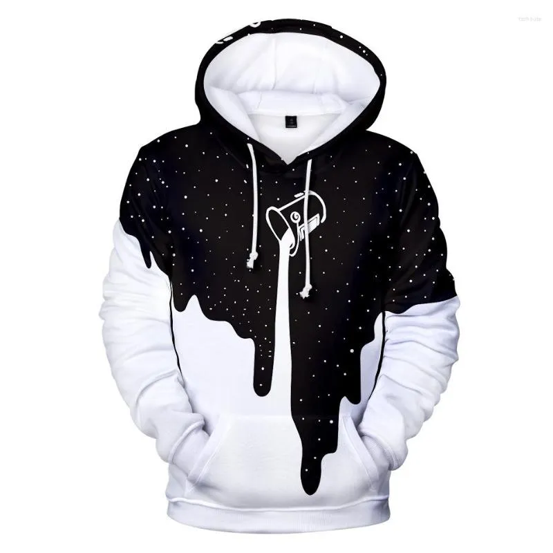 Men's Hoodies Black Pouring Milk Starry Paint Bucket 3D Print Hoodie Men Bluzy Dla Par Hooded Sweatshirts Harajuku Jackets Streetwear Coats