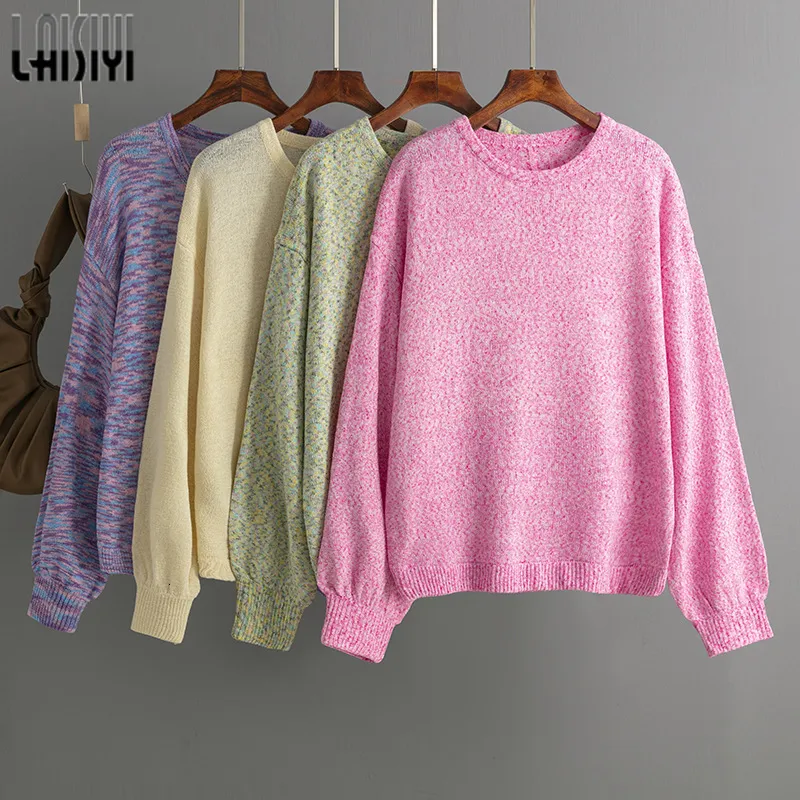 Women's Sweaters LAISIYI Female Sweater Autumn Loose Knitted Shirt Fashion Casual All Match Outwear Tops Pullover Knitwear Jumper 230729