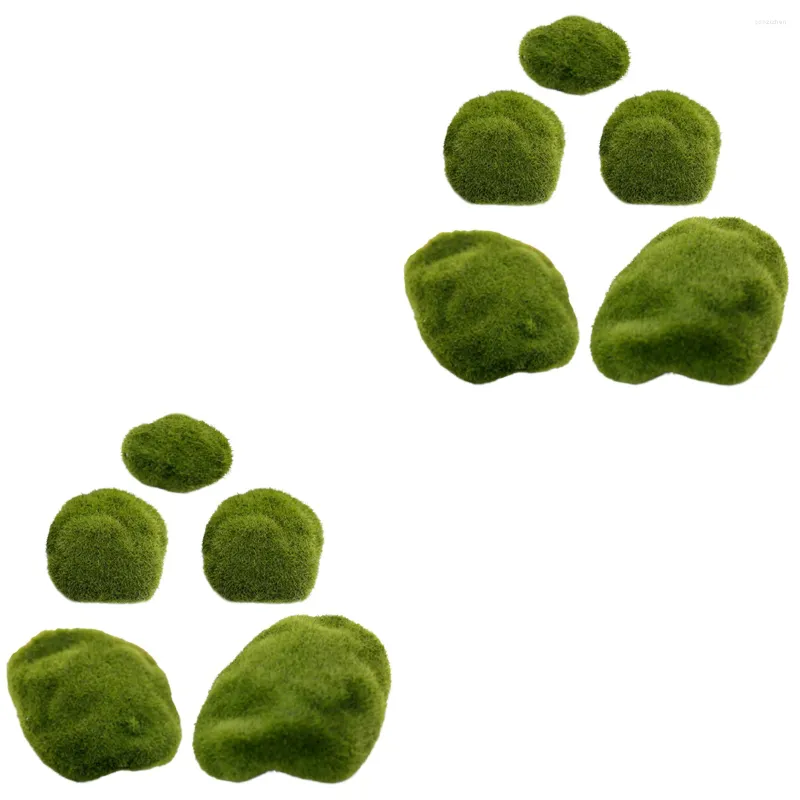 Artificial Moss Rocks Decorative Faux Green Moss Covered Stones Green  Stones Simulation Grass Bonsai Garden Diy Landscape 