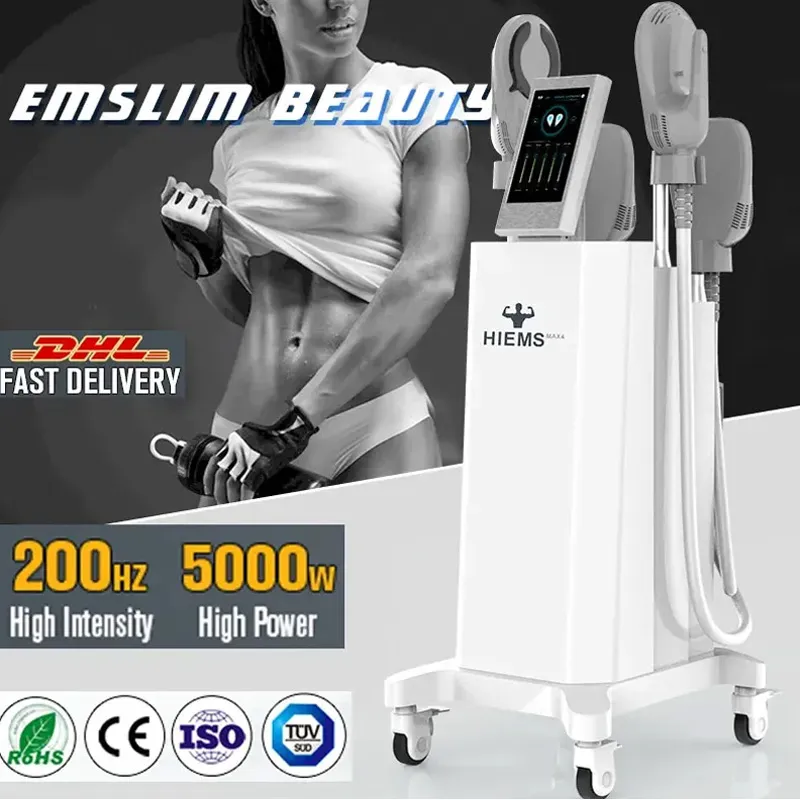 Emslim Жирный жир сжигание тела похудения мышцы строительны EMT EMS RF 3 IN1 Технология с 4 ручками